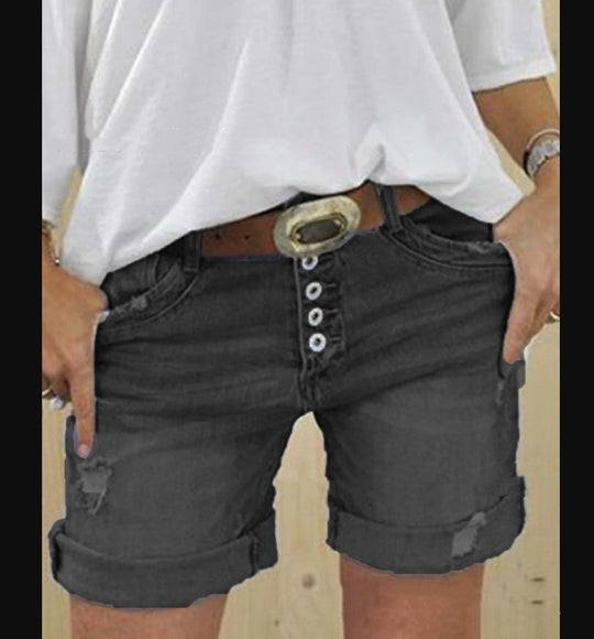 Wilda - Damen Ripped Denim Shorts