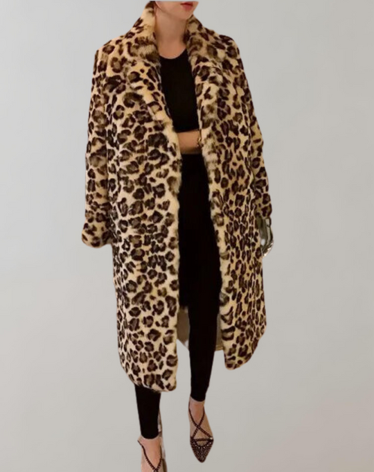 Odile - Leoparden-Mantel - Lang & warm