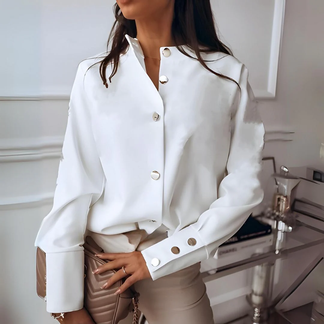 Emely - lässige Damenbluse mit Knopfleiste