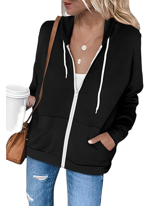Azura - Leichter Kapuzenpullover mit Reißverschluss und Taschen