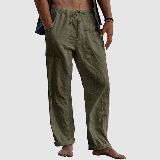 Pedro - Lässige Herren Leinenhose mit Kordelzug