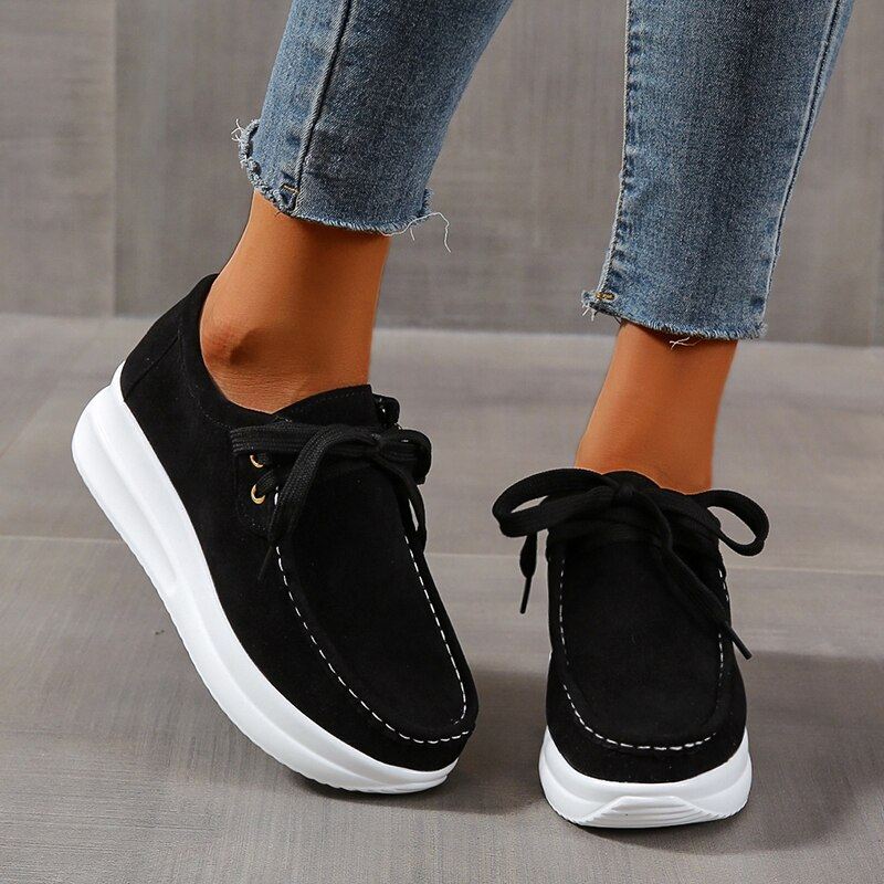 Amalia - Stilvolle dicke Wildlederschuhe