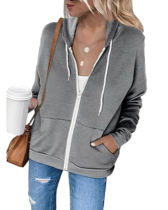 Azura - Leichter Kapuzenpullover mit Reißverschluss und Taschen