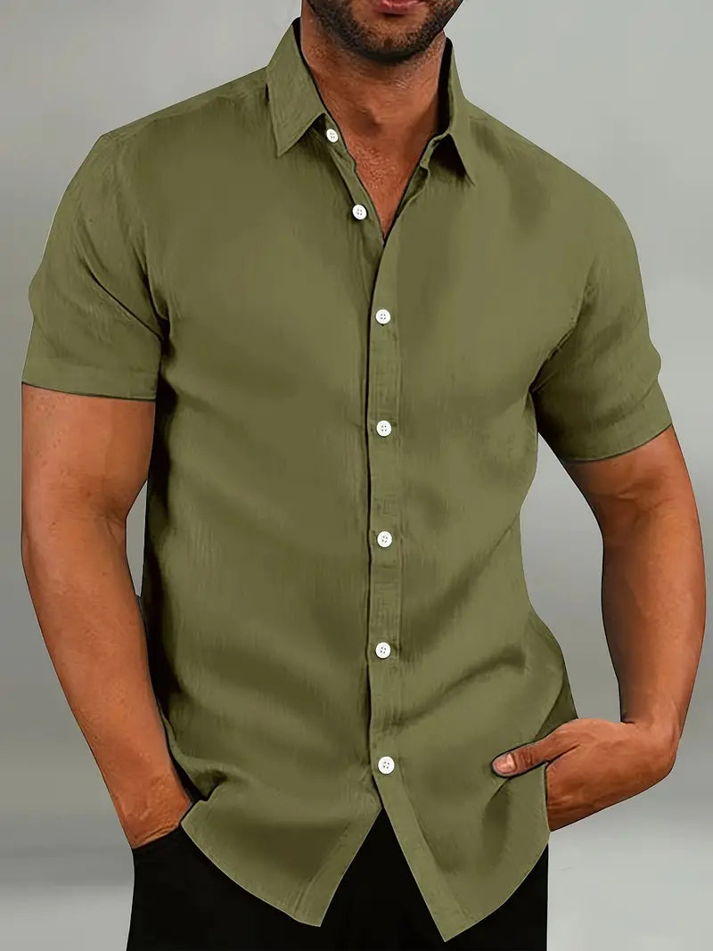Earl - Vintage-Kurzarmhemd mit Knopfleiste