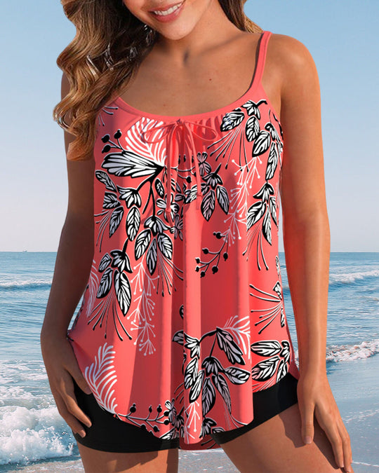 Gianna - Sommerlicher Tankini mit Spaghettiträgern und Blumenmuster