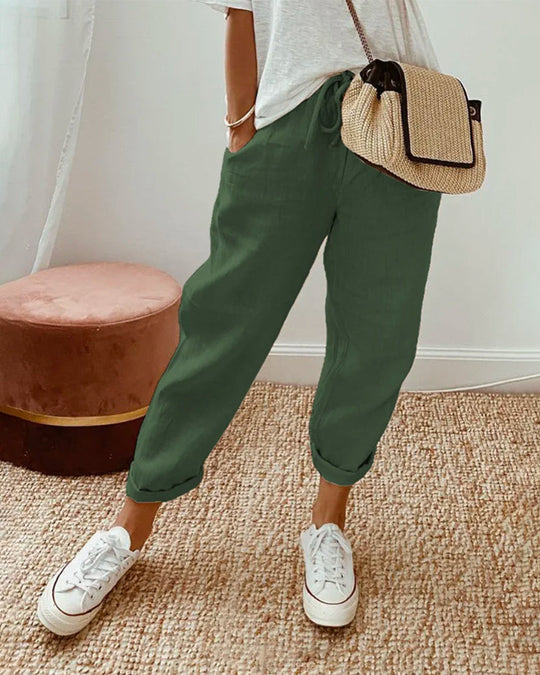 Colene - Modische lässige Leinenhose