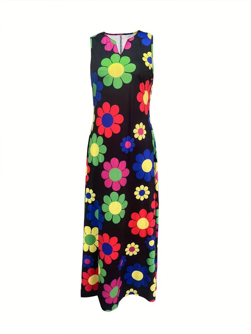 Grace - Kleid mit floralem Muster und Ausschnitt mit Kerbe