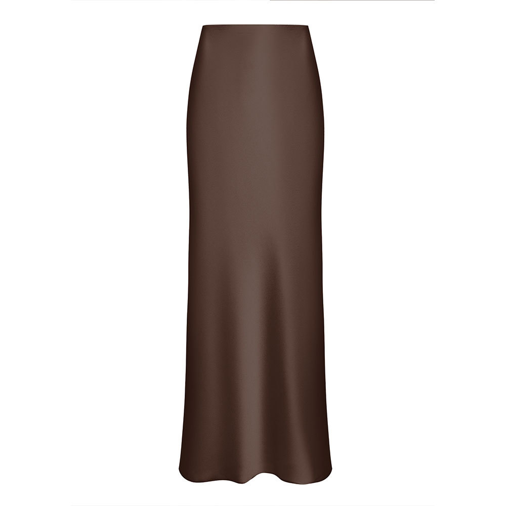 Andrina - Langer Rock aus Satin mit Fishtail-Schnitt