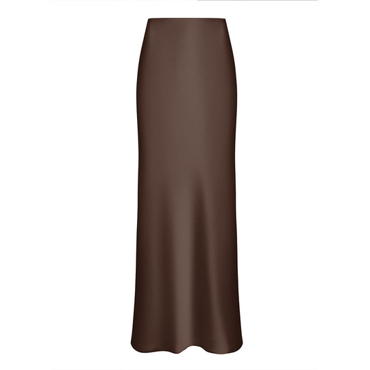 Andrina - Langer Rock aus Satin mit Fishtail-Schnitt