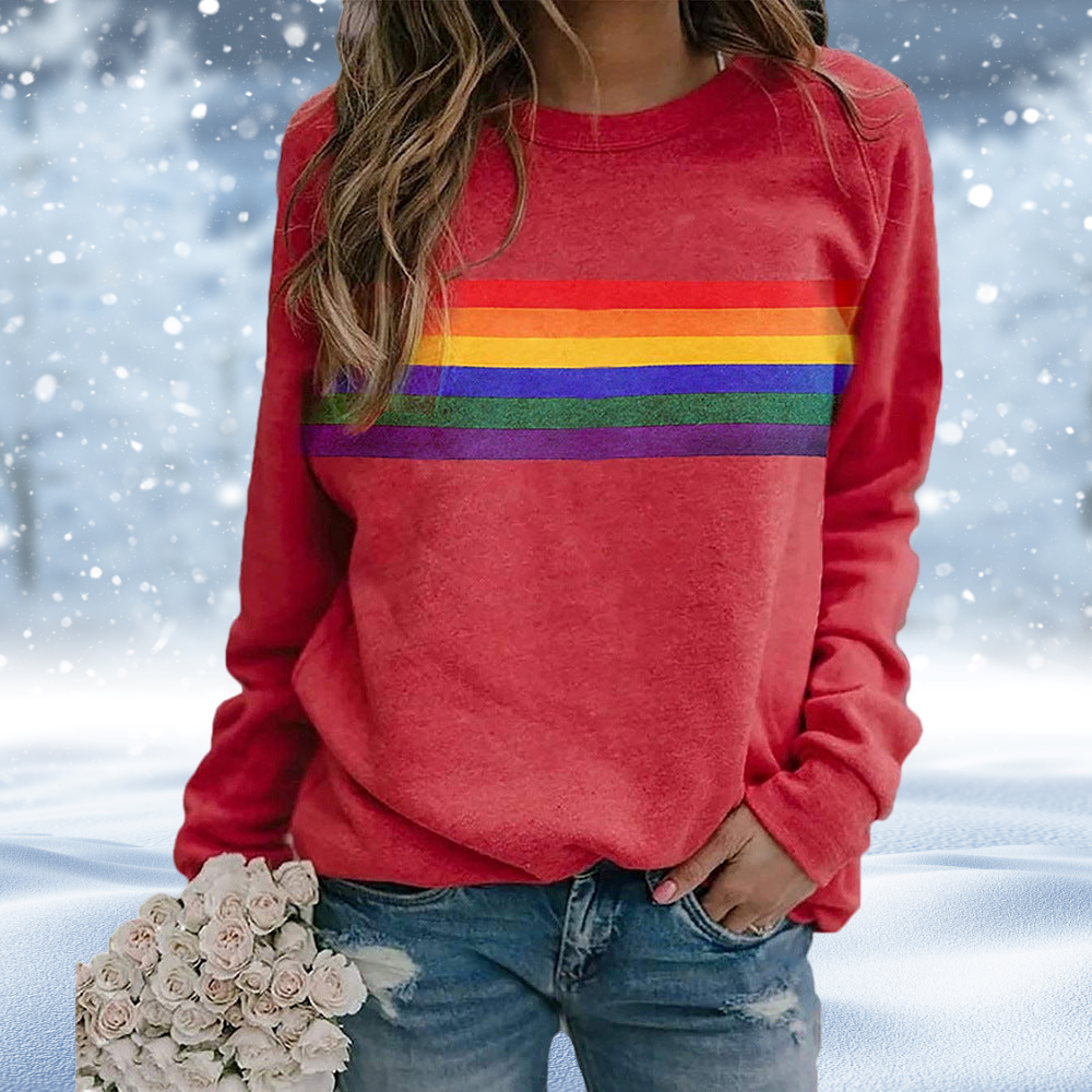 Bonnie - Regenbogen-Streifen-Pullover