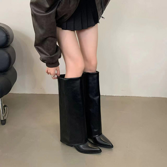 Wynne - Weite Damenstiefeletten mit klobigem Absatz