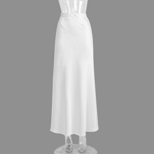Andrina - Langer Rock aus Satin mit Fishtail-Schnitt