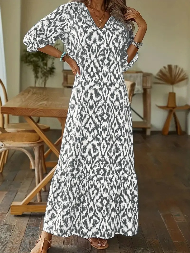 Kestrel - bedrucktes langes Maxikleid für Damen