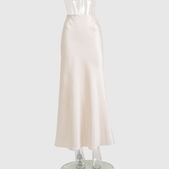 Andrina - Langer Rock aus Satin mit Fishtail-Schnitt