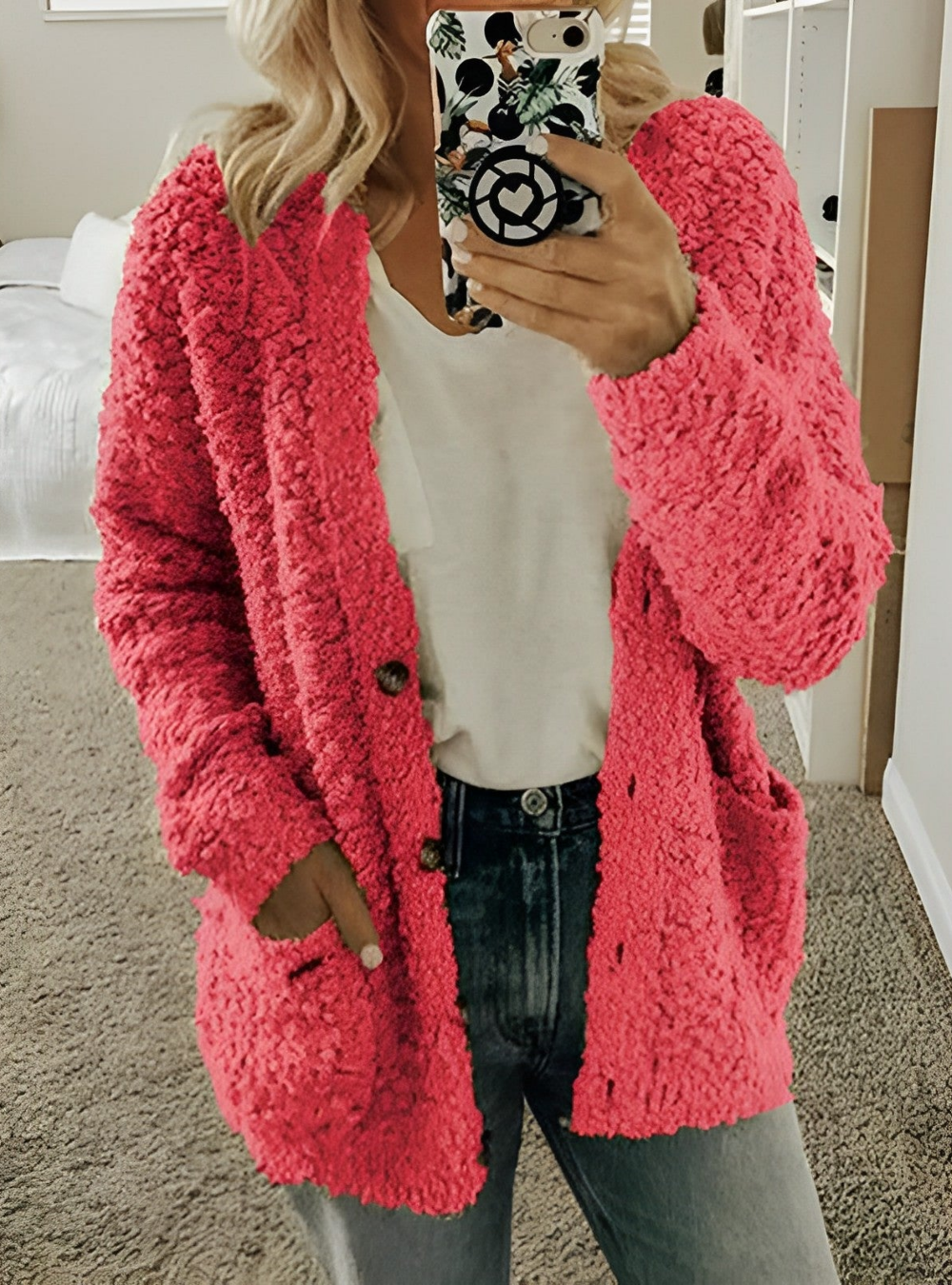 Elaine - Flauschig warme Strickjacke