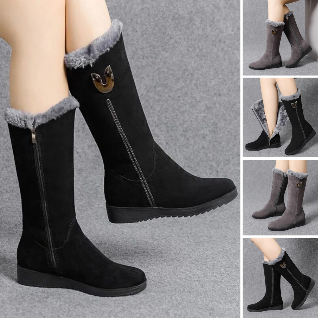Anja - Hohe warme Winterstiefel mit Fell