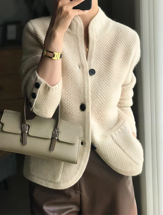 Edda - Strickjacke aus Kaschmir mit Knopfleiste