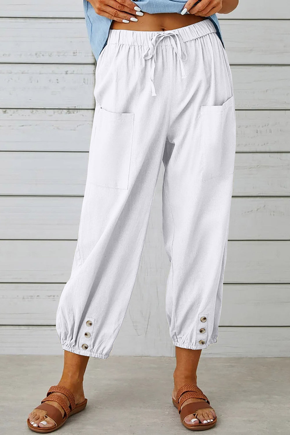 Tracy - Modische Haremshose mit Knopfdetail für einen trendigen Look