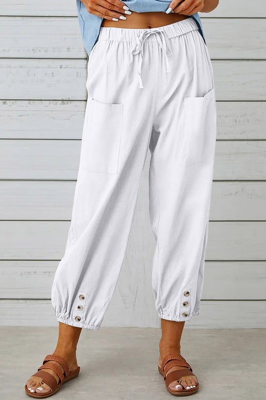 Tracy - Modische Haremshose mit Knopfdetail für einen trendigen Look