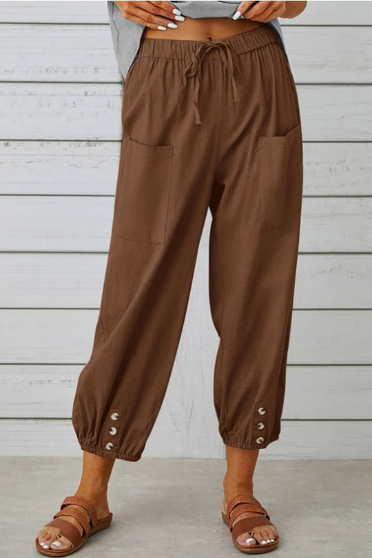 Tracy - Modische Haremshose mit Knopfdetail für einen trendigen Look