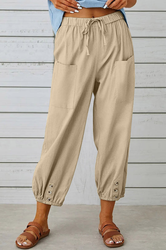 Tracy - Modische Haremshose mit Knopfdetail für einen trendigen Look