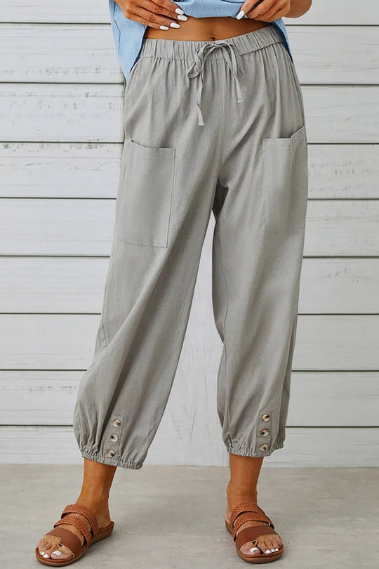 Tracy - Modische Haremshose mit Knopfdetail für einen trendigen Look