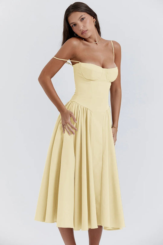 Cheri - rückenfreies Midi-Sling-Kleid für Damen