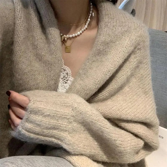Maya - Kuschelige Strickjacke in Übergröße