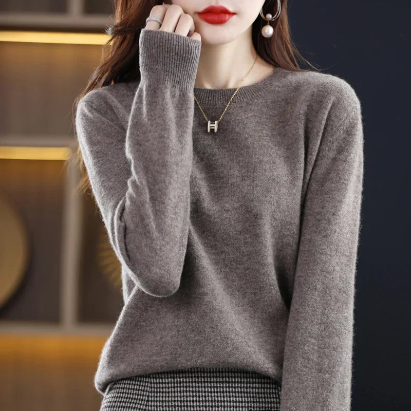 Stefani - Kaschmirpullover mit Rundhalsausschnitt