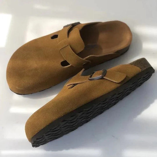 Zella - Unisex-Sandalen aus Leder im Boston-Stil