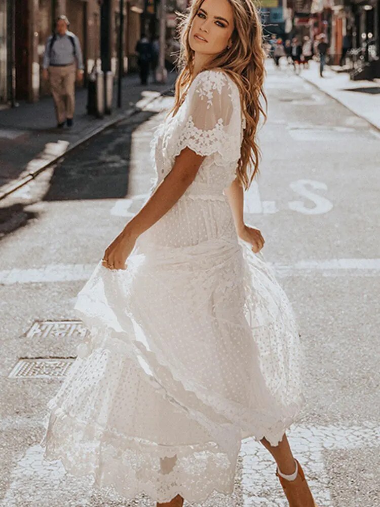 Marlene - Elegantes weißes Kleid