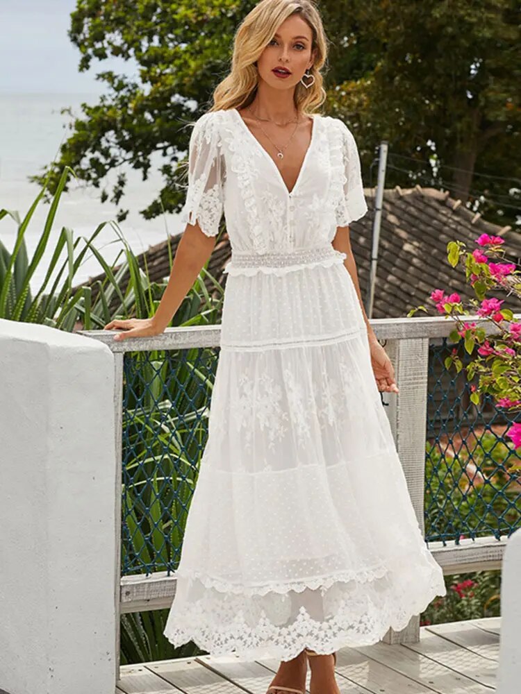 Marlene - Elegantes weißes Kleid