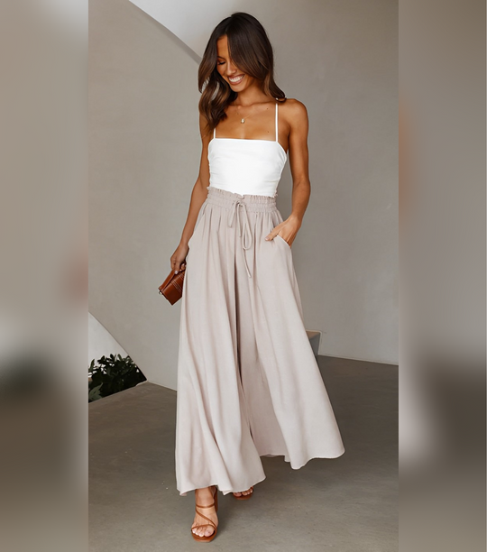 Jamie - Hosen mit weitem Bein, locker und hoch tailliert