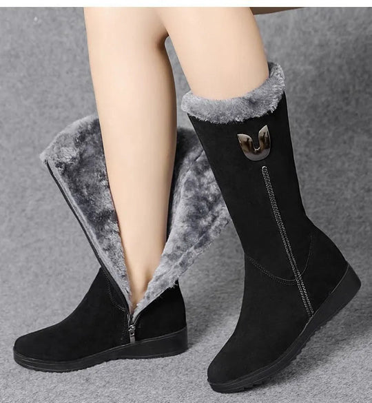 Anja - Hohe warme Winterstiefel mit Fell