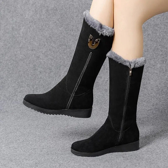 Anja - Hohe warme Winterstiefel mit Fell