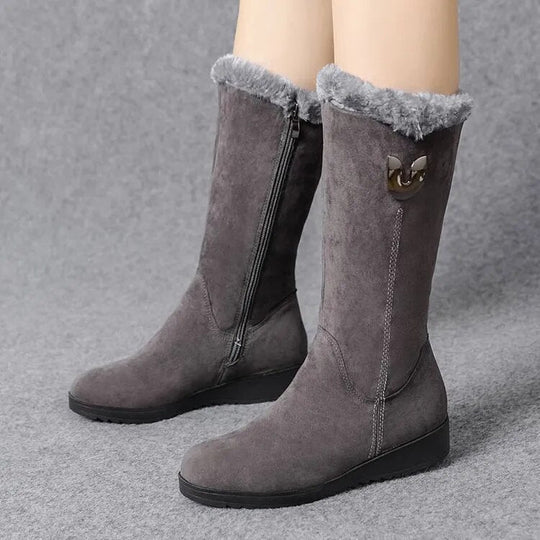 Anja - Hohe warme Winterstiefel mit Fell