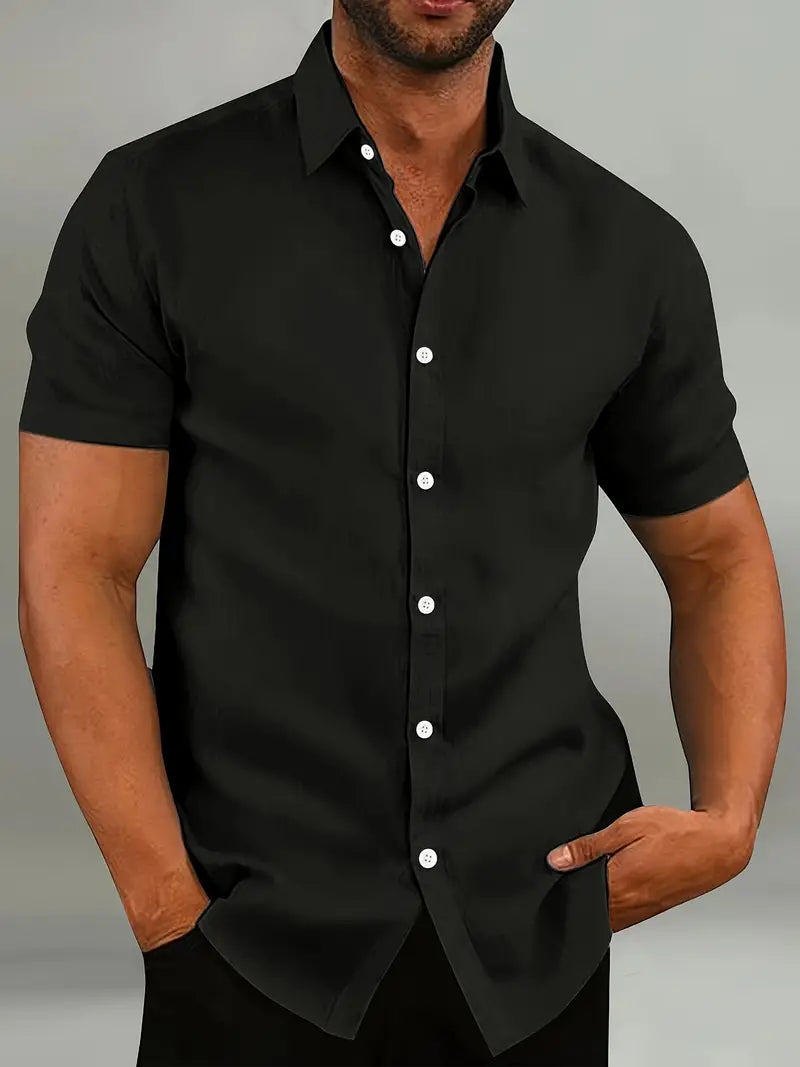 Earl - Vintage-Kurzarmhemd mit Knopfleiste