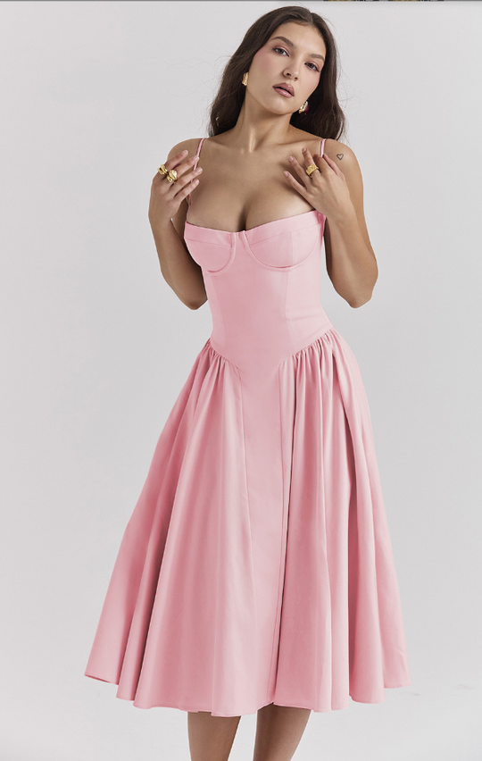 Cheri - rückenfreies Midi-Sling-Kleid für Damen