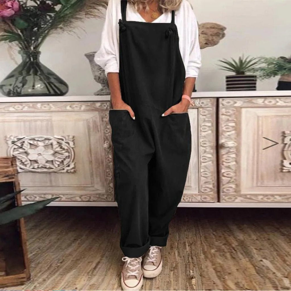 Yseult - Overall Jumpsuit aus locker gebundener Baumwolle und Leinen