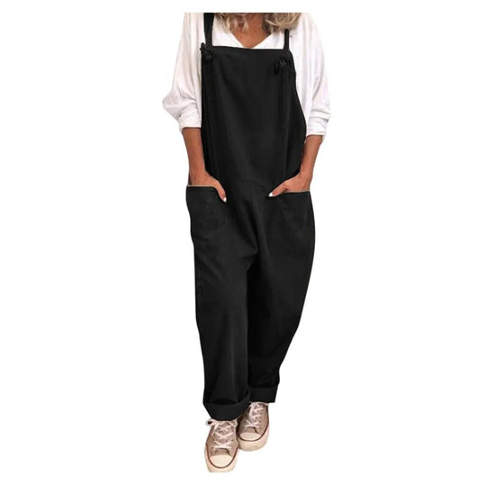 Yseult - Overall Jumpsuit aus locker gebundener Baumwolle und Leinen