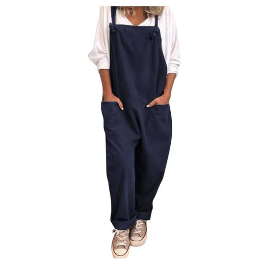 Yseult - Overall Jumpsuit aus locker gebundener Baumwolle und Leinen