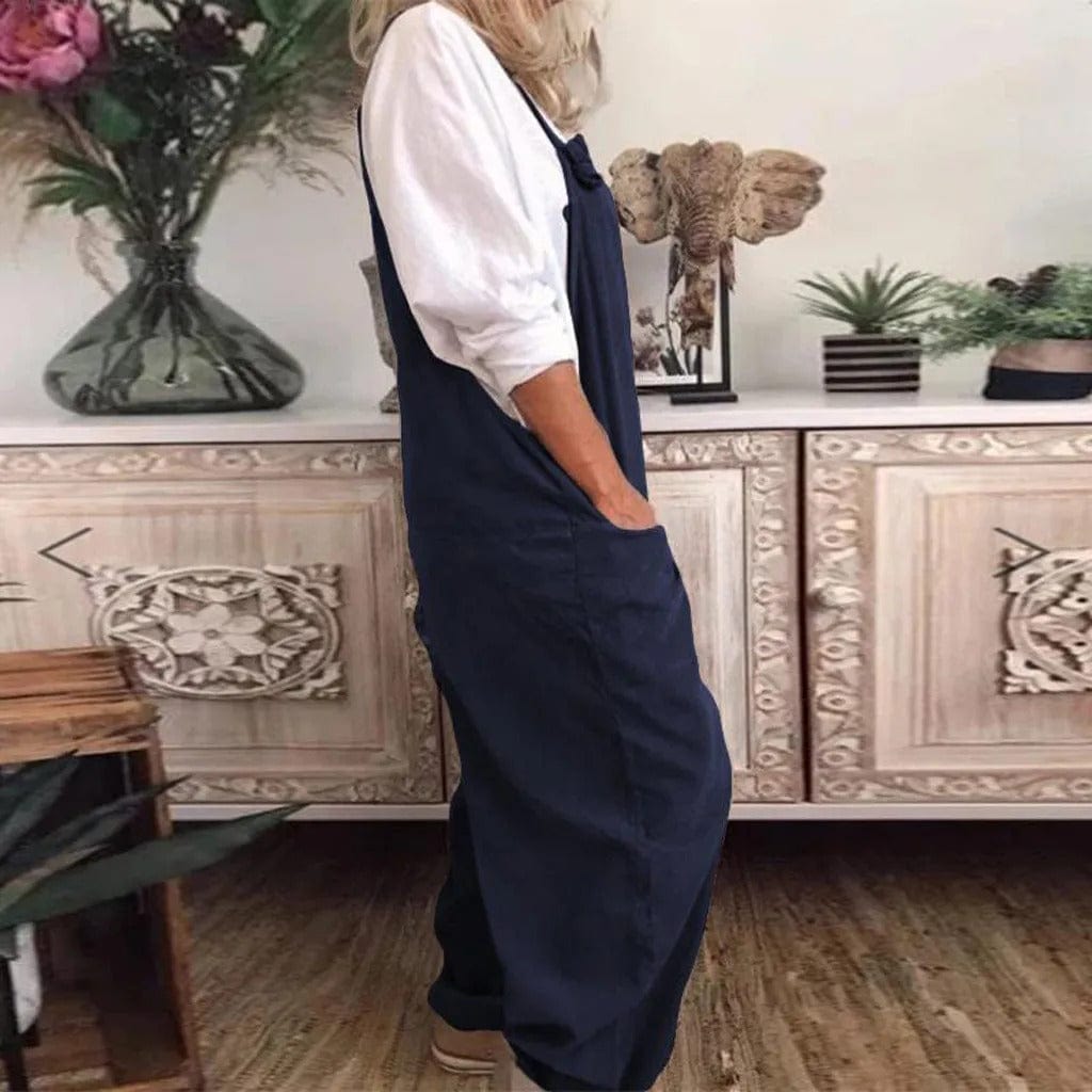 Yseult - Overall Jumpsuit aus locker gebundener Baumwolle und Leinen