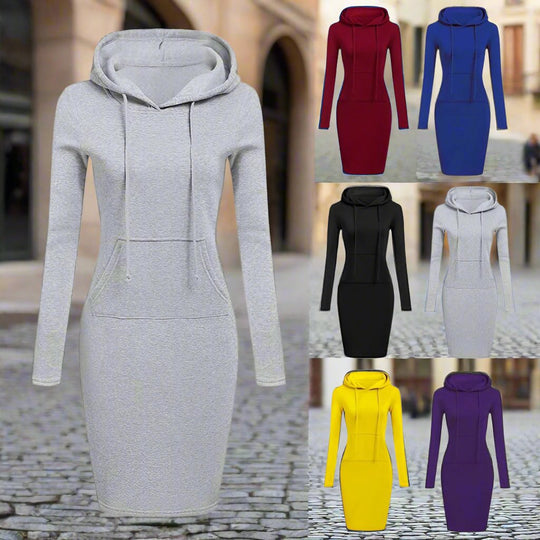 Gwenevere - Lässiges Kapuzen-Sweaterkleid