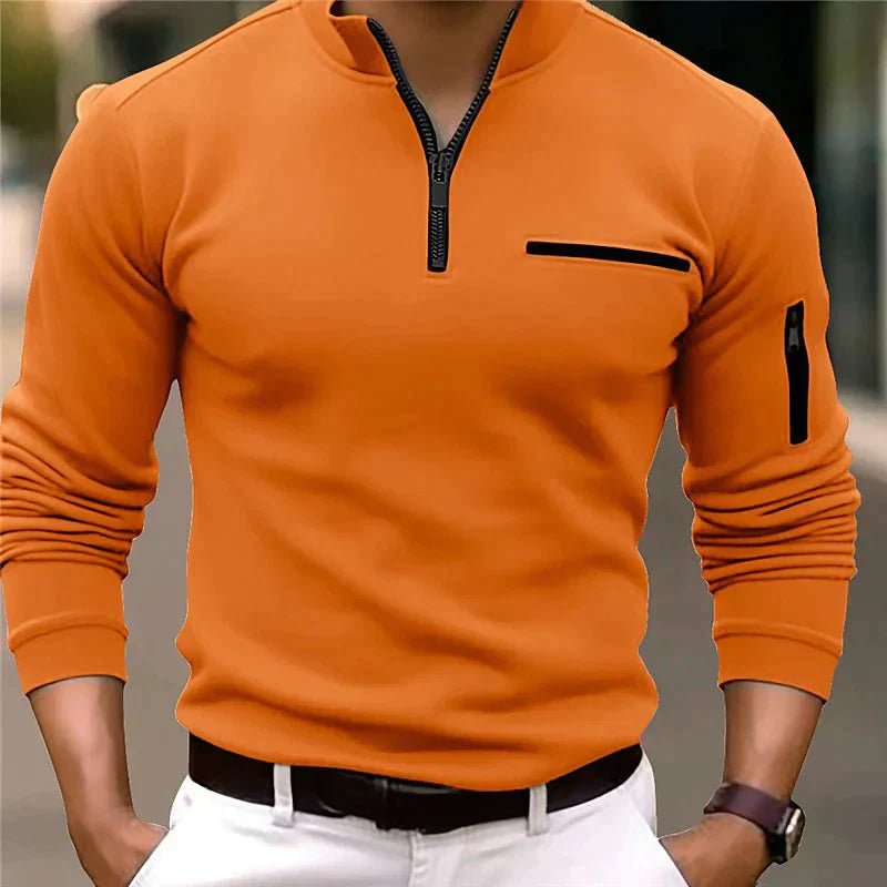 Jonas - Herrenpullover mit Viertelreißverschluss