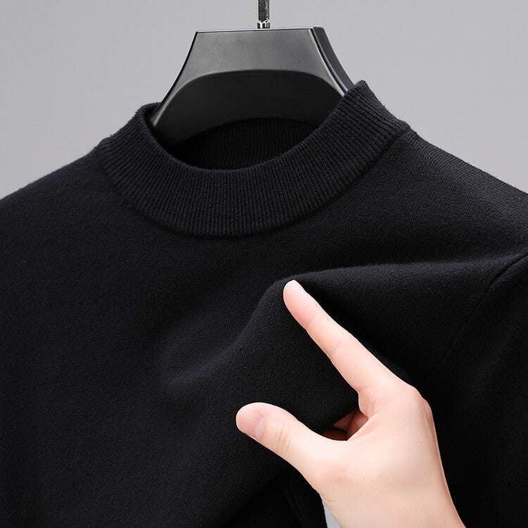 Leandro - Herren-Pullover mit geschlossenem Kragen und unterem Saum