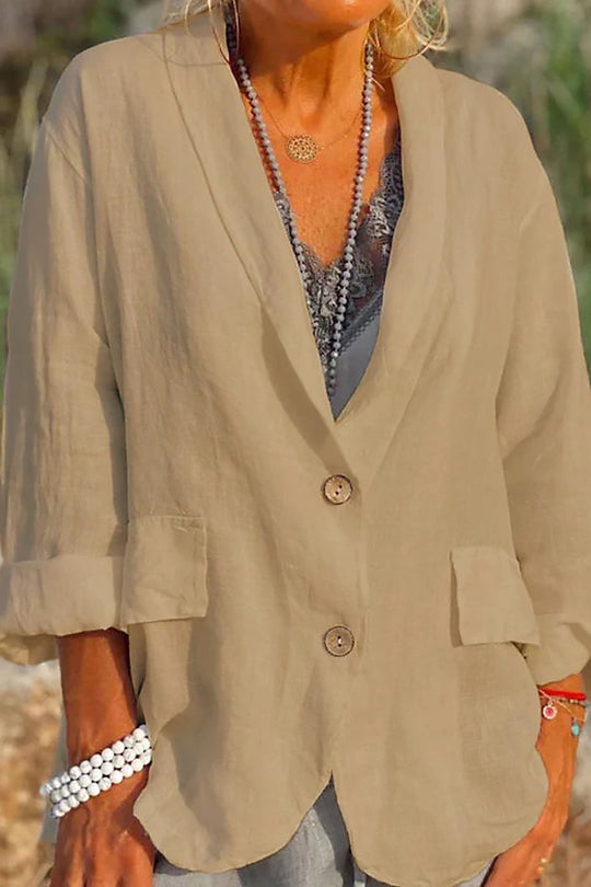 Jessica - Luftige Leinenjacke mit Knopfleiste