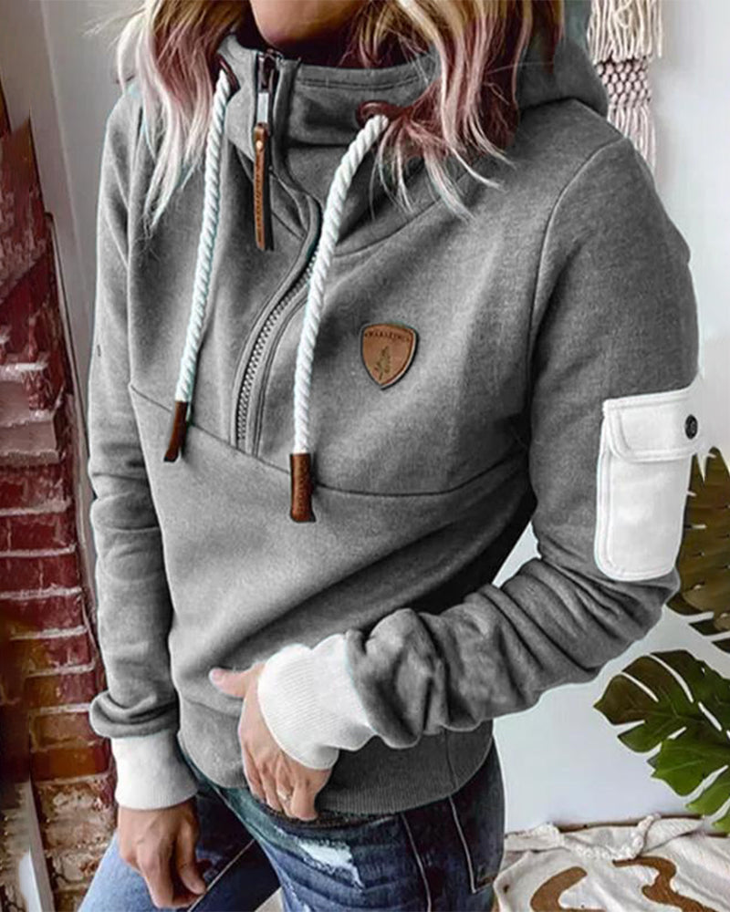 Almira - halber Reißverschluss Casual Hoodie