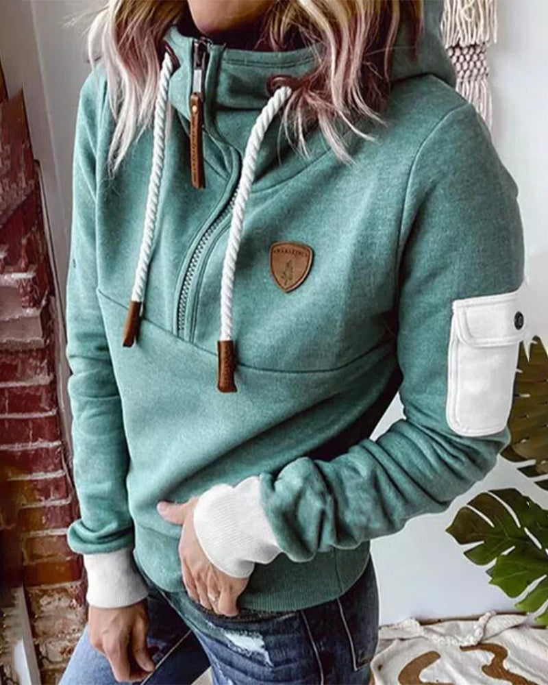 Almira - halber Reißverschluss Casual Hoodie