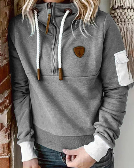 Almira - halber Reißverschluss Casual Hoodie