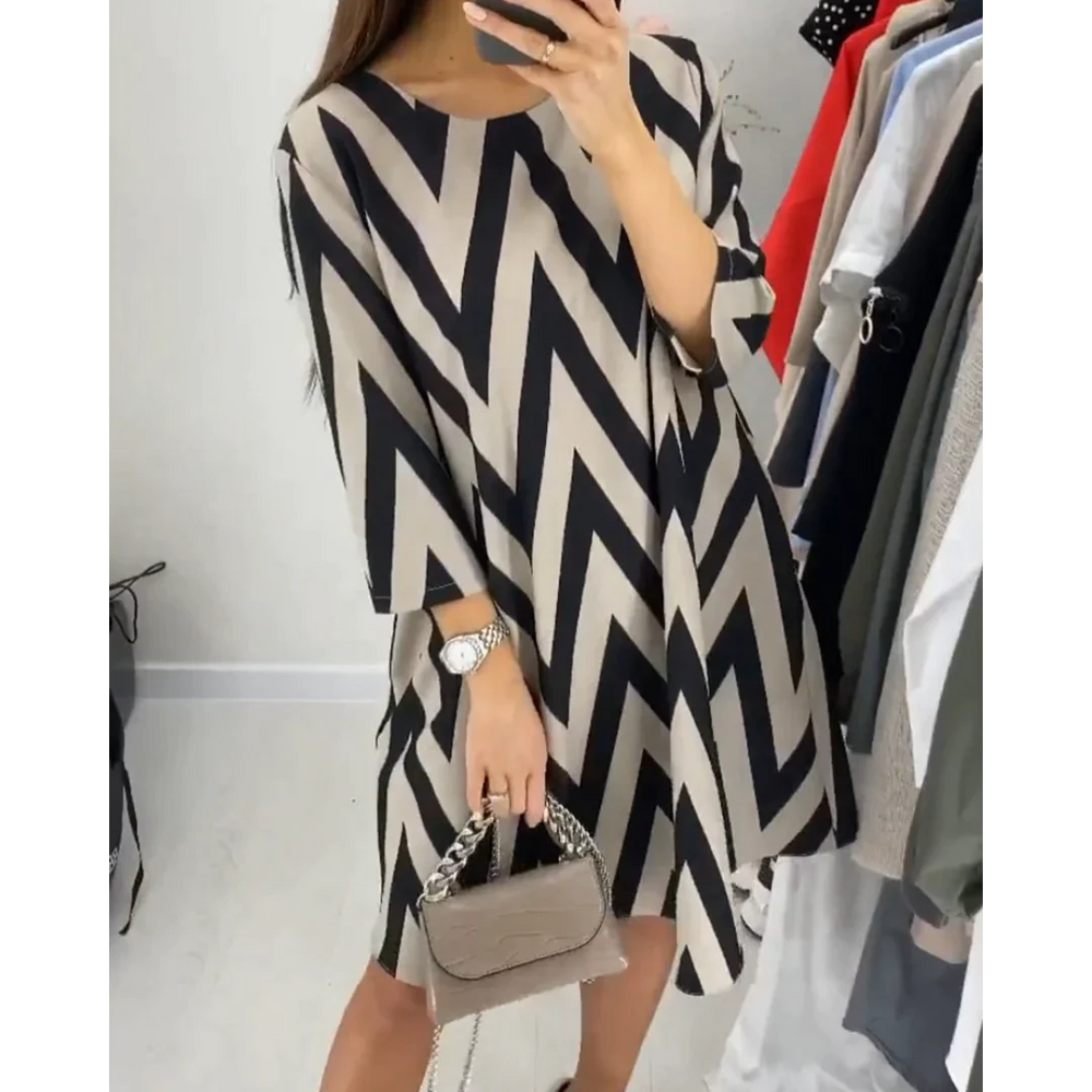 Thalia - Lockeres Zickzack-Kleid